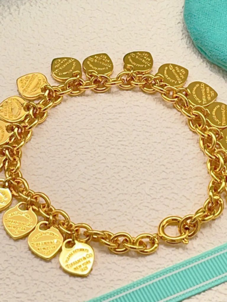 Tiffany & Co. Gold-Plated Polished Heart Bracelet